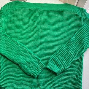 Ralph Lauren Vibrant Green Boatneck Knit Sweater